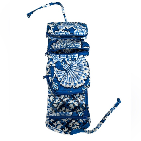 Vera Bradley blue lagoon roll up jewelry travel case - Picture 2 of 4